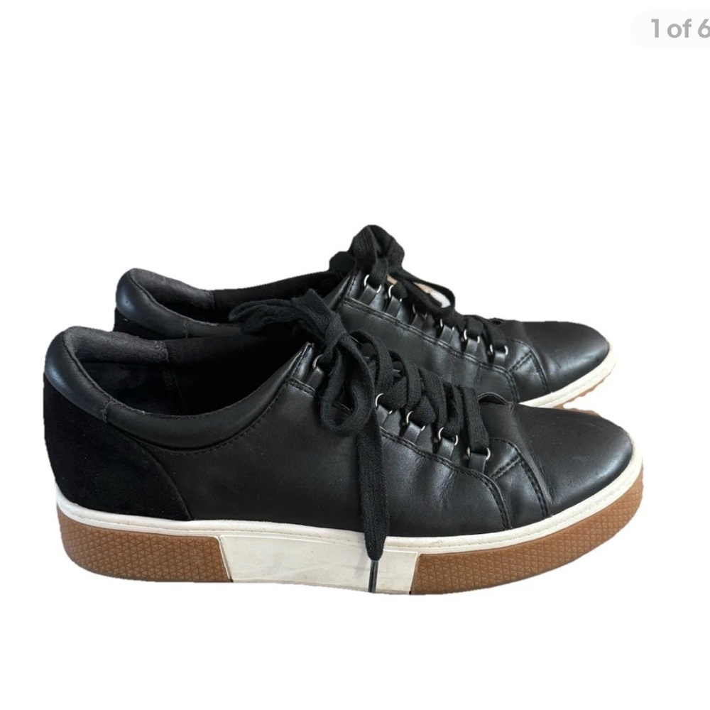 Caslon Andes Lea Black Leather Walking lace-up sneaker Women's size 7.5